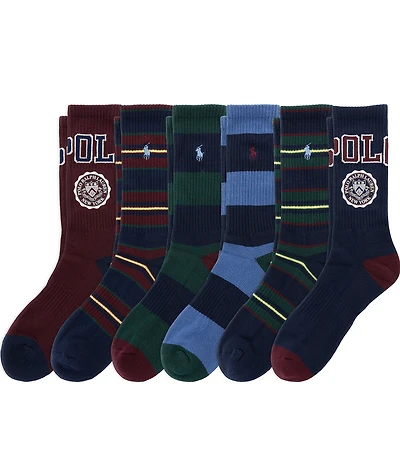Polo Ralph Lauren Polo Sash Crest Crew Socks 6-Pack