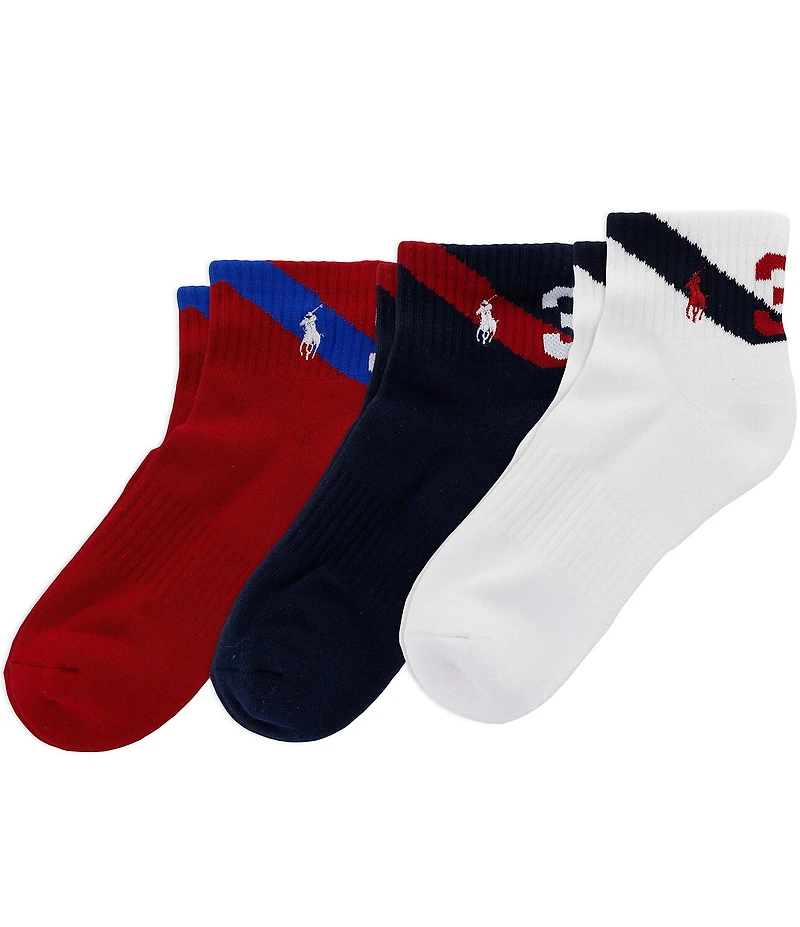 Polo Ralph Lauren Polo Sash Quarter Socks 3-Pack