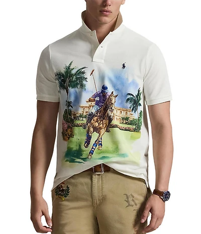 Polo Ralph Lauren Polo Society Classic Fit Mesh Short Sleeve Polo Shirt