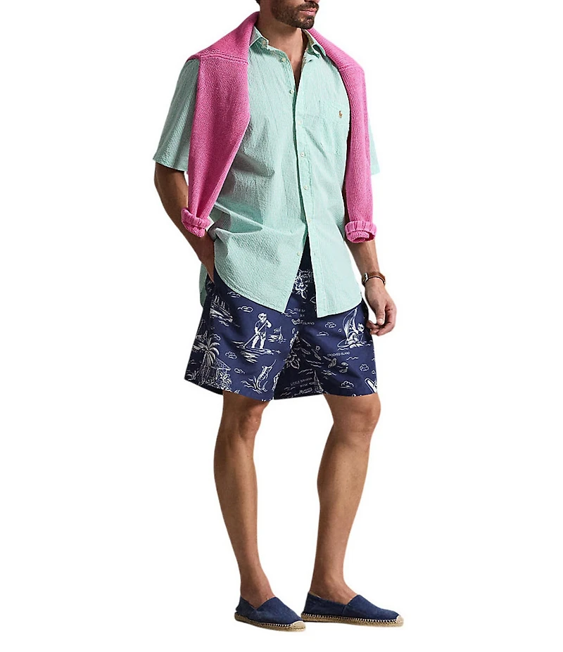 Polo Ralph Lauren Prepster Striped Seersucker Short Sleeve Woven Shirt