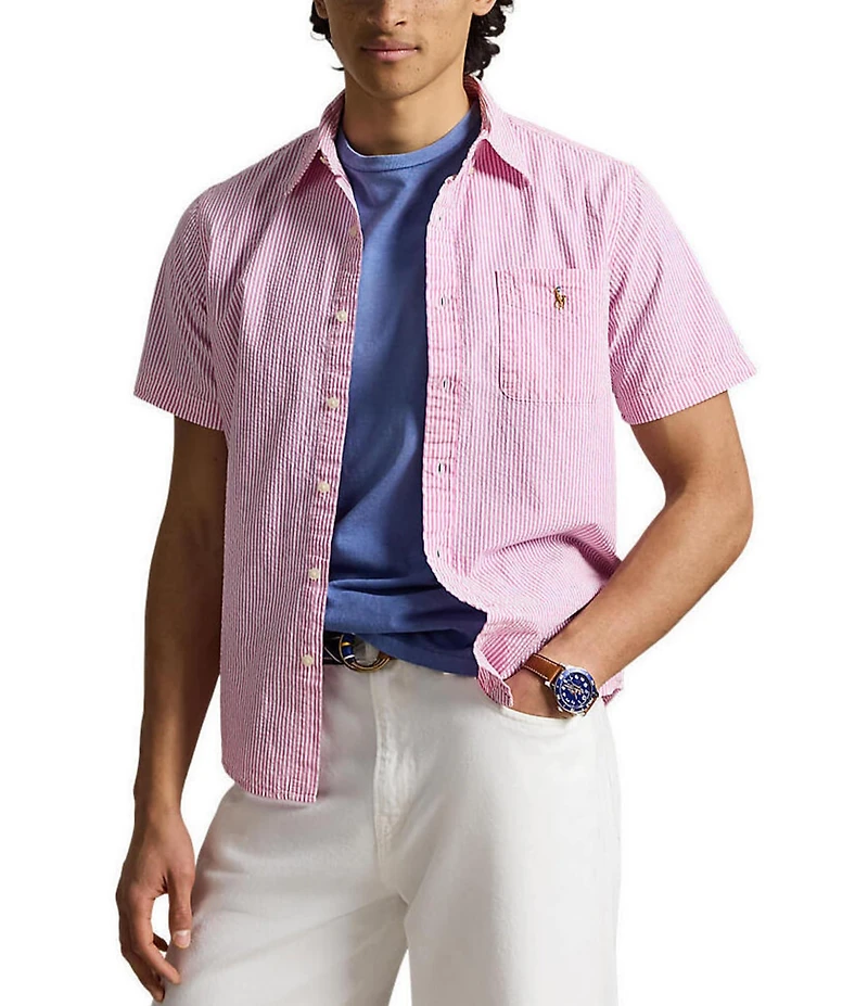 Polo Ralph Lauren Prepster Striped Seersucker Short Sleeve Woven Shirt