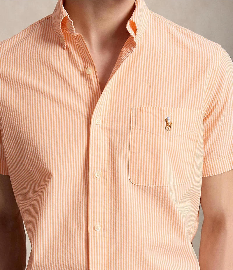 Polo Ralph Lauren Prepster Striped Seersucker Short Sleeve Woven Shirt