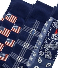 Polo Ralph Lauren Printed Americana Socks Gift Box 3-Pack