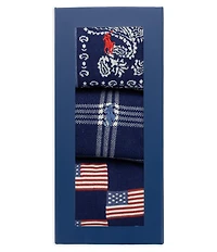 Polo Ralph Lauren Printed Americana Socks Gift Box 3-Pack