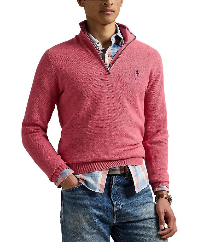 Polo Ralph Lauren Quarter-Zip Mesh-Knit Sweater