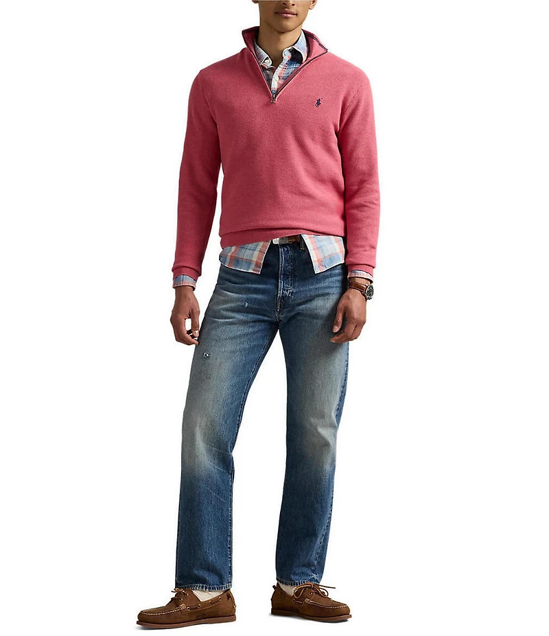 Polo Ralph Lauren Quarter-Zip Mesh-Knit Sweater