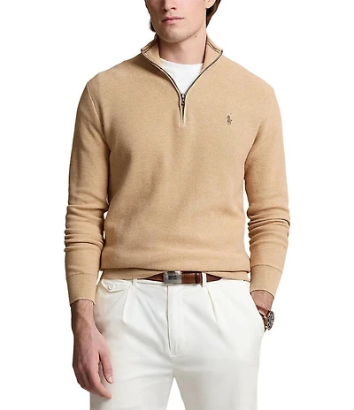 Polo Ralph Lauren Quarter-Zip Mesh-Knit Sweater