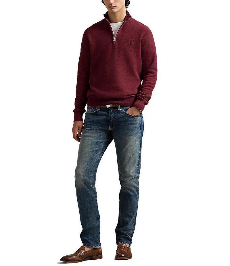 Polo Ralph Lauren Quarter-Zip Mesh-Knit Sweater