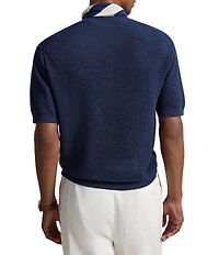 Polo Ralph Lauren Relaxed Fit Pique-Knit Linen Short Sleeve Sweater