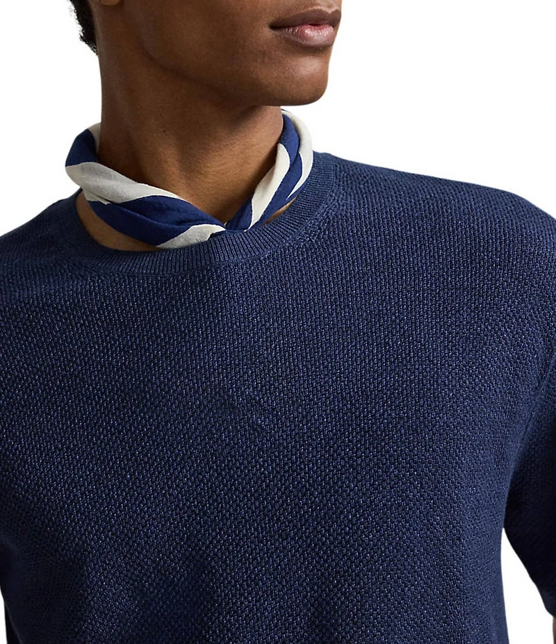 Polo Ralph Lauren Relaxed Fit Pique-Knit Linen Short Sleeve Sweater