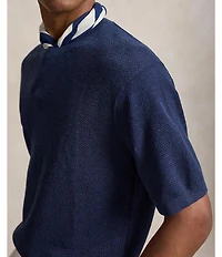 Polo Ralph Lauren Relaxed Fit Pique-Knit Linen Short Sleeve Sweater