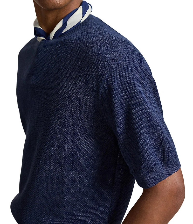 Polo Ralph Lauren Relaxed Fit Pique-Knit Linen Short Sleeve Sweater