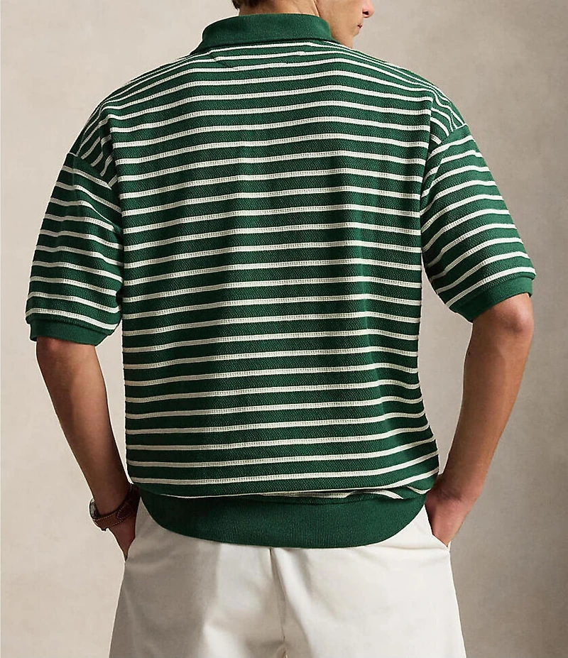 Polo Ralph Lauren Relaxed Fit Striped Textured Short Sleeve Polo Shirt