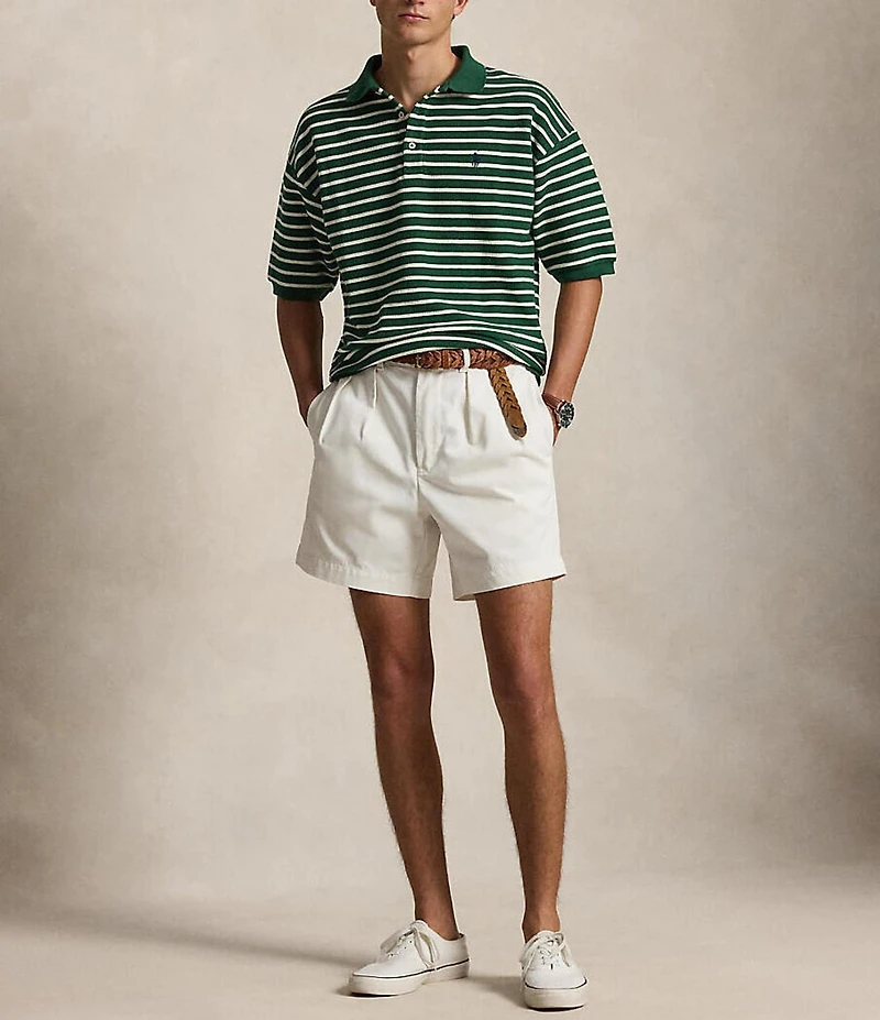 Polo Ralph Lauren Relaxed Fit Striped Textured Short Sleeve Polo Shirt