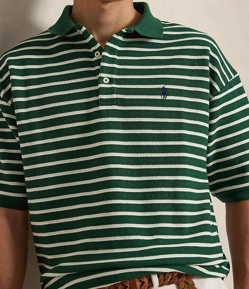 Polo Ralph Lauren Relaxed Fit Striped Textured Short Sleeve Polo Shirt