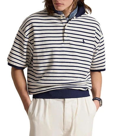 Polo Ralph Lauren Relaxed Fit Striped Textured Short Sleeve Polo Shirt