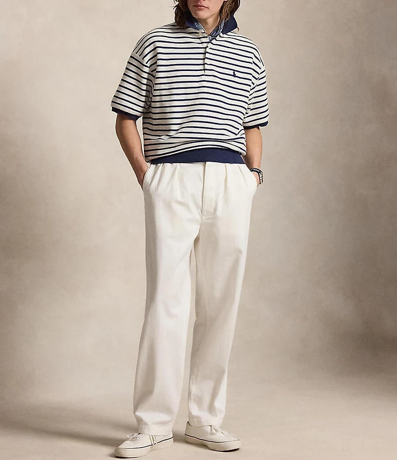 Polo Ralph Lauren Relaxed Fit Striped Textured Short Sleeve Polo Shirt