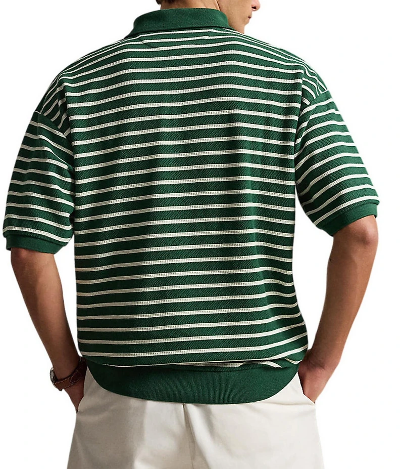 Polo Ralph Lauren Relaxed Fit Striped Textured Short Sleeve Polo Shirt
