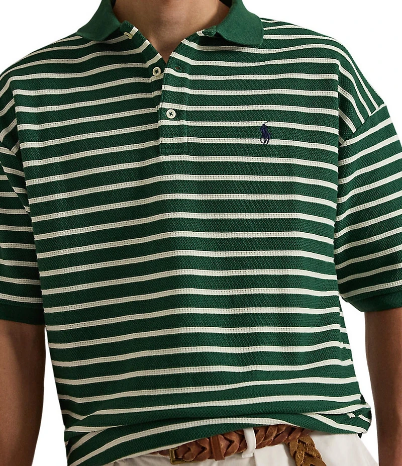 Polo Ralph Lauren Relaxed Fit Striped Textured Short Sleeve Polo Shirt