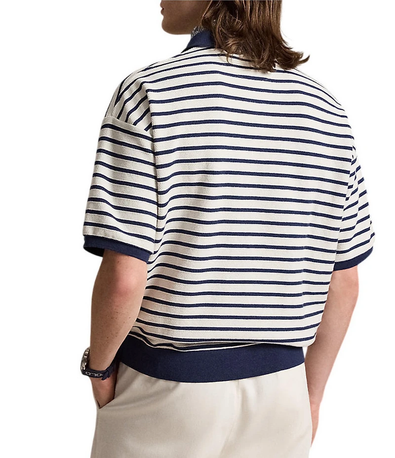 Polo Ralph Lauren Relaxed Fit Striped Textured Short Sleeve Polo Shirt
