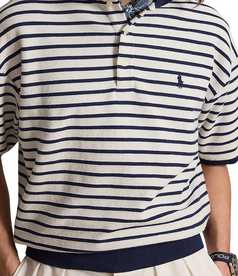 Polo Ralph Lauren Relaxed Fit Striped Textured Short Sleeve Polo Shirt