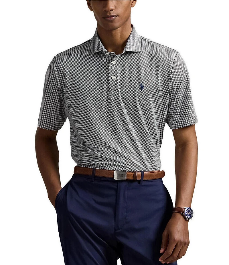 Polo Ralph Lauren RLX Golf Classic Fit Diamond Print Performance Stretch Short Sleeve Polo Shirt