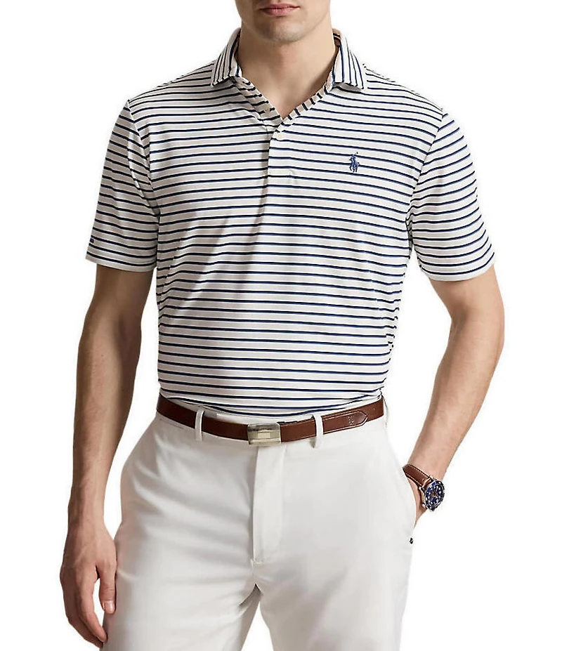 Polo Ralph Lauren RLX Golf Classic Fit Horizontal Stripe Short Sleeve Polo Shirt