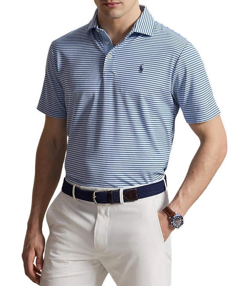 Polo Ralph Lauren RLX Golf Classic Fit Performance Thin Stripe Short Sleeve Polo Shirt