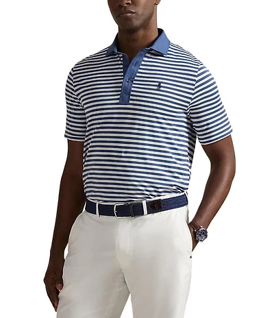 Polo Ralph Lauren RLX Golf Classic Fit Stripe Performance Stretch Short Sleeve Polo Shirt
