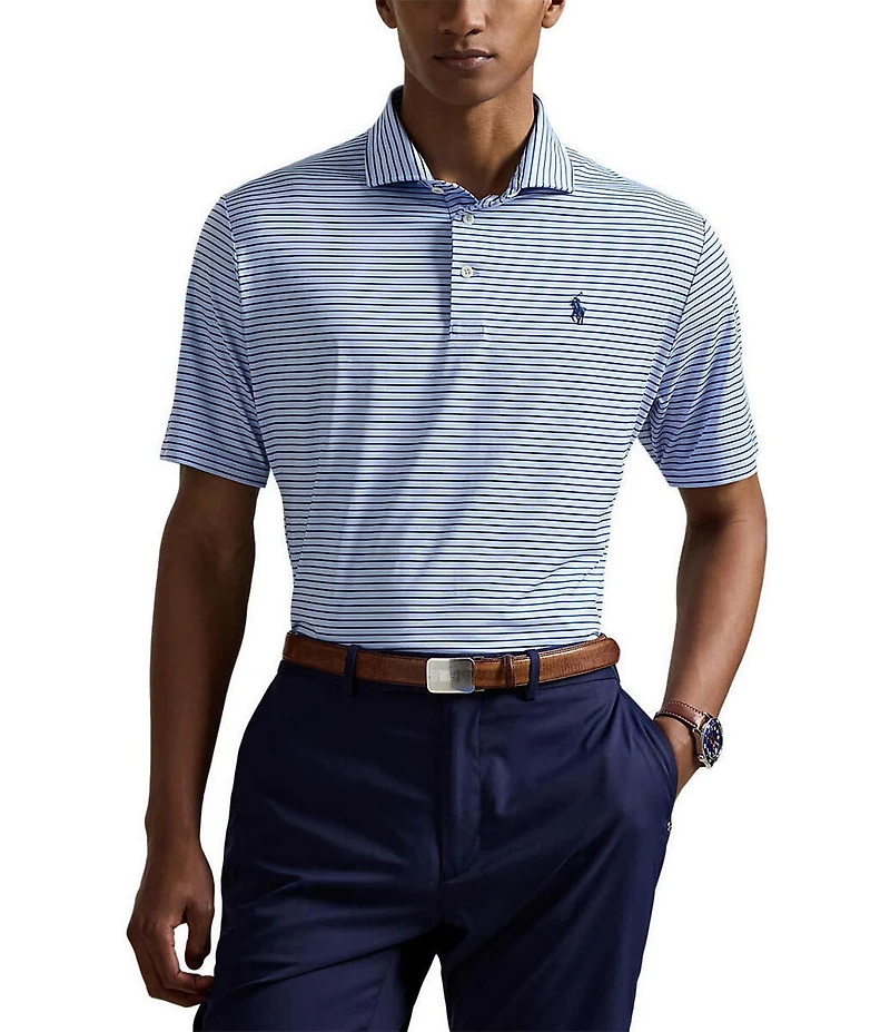 Polo Ralph Lauren RLX Golf Classic Fit Thin Stripe Performance Stretch Short Sleeve Polo Shirt