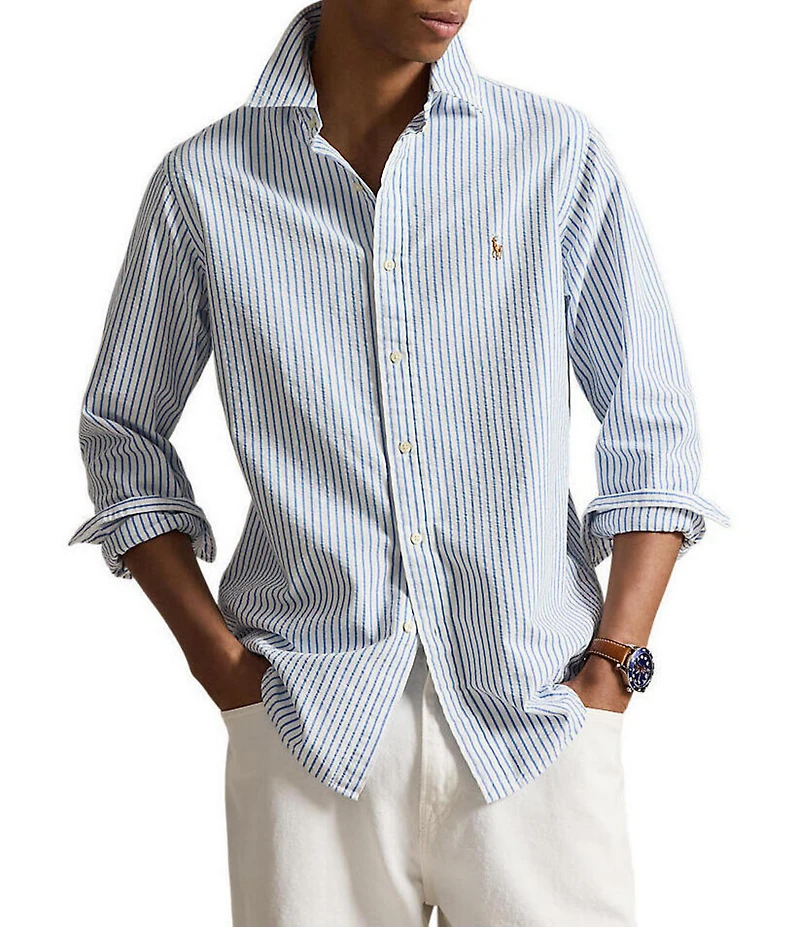 Polo Ralph Lauren Seersucker Oxford Long Sleeve Woven Shirt