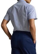 Polo Ralph Lauren Seersucker Sailboat Print Short Sleeve Woven Shirt