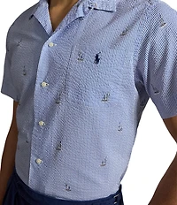 Polo Ralph Lauren Seersucker Sailboat Print Short Sleeve Woven Shirt