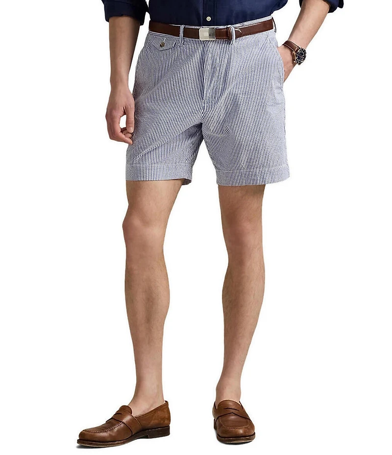 Polo Ralph Lauren Seersucker Stretch 7#double; Inseam Shorts