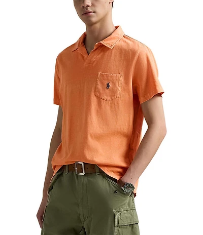 Polo Ralph Lauren Short Sleeve Linen-Blend Jersey Polo Shirt