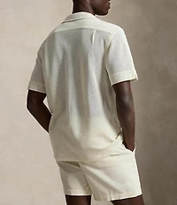 Polo Ralph Lauren Short-Sleeve Textured Pointelle Camp Shirt