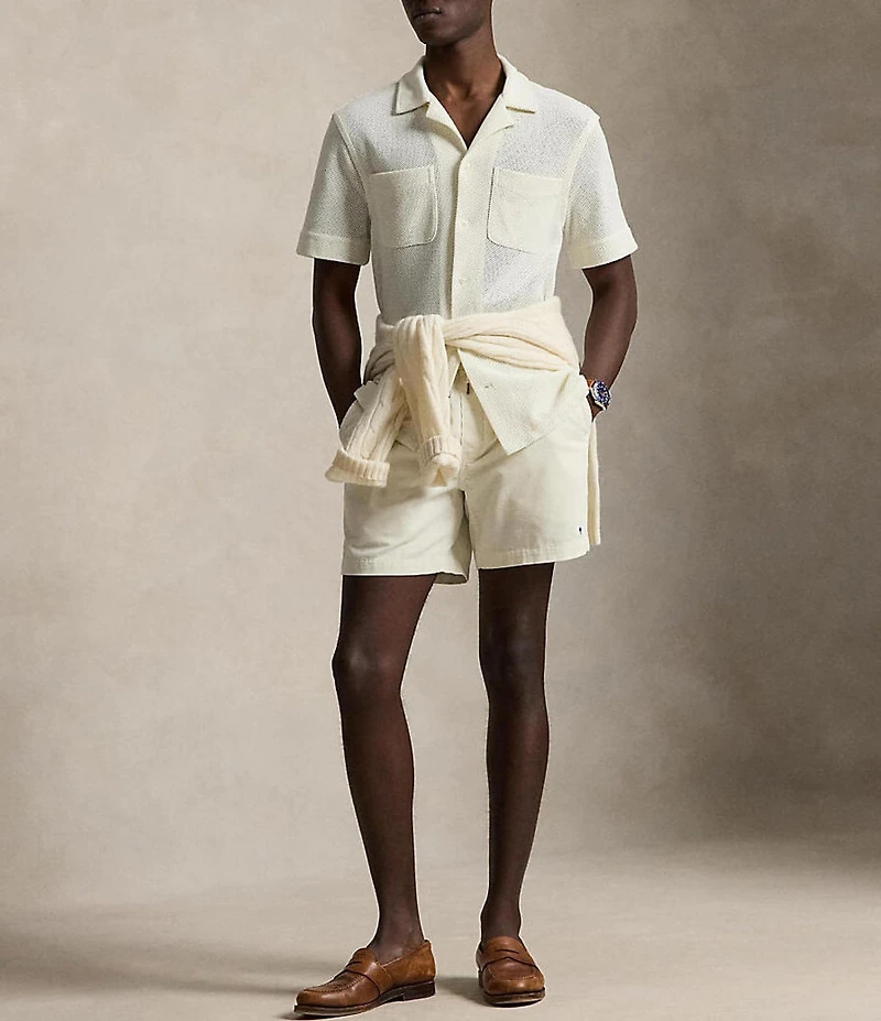 Polo Ralph Lauren Short-Sleeve Textured Pointelle Camp Shirt
