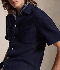 Polo Ralph Lauren Short-Sleeve Textured Pointelle Camp Shirt