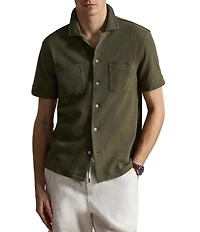 Polo Ralph Lauren Short-Sleeve Textured Pointelle Camp Shirt