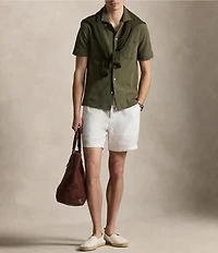 Polo Ralph Lauren Short-Sleeve Textured Pointelle Camp Shirt