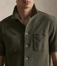 Polo Ralph Lauren Short-Sleeve Textured Pointelle Camp Shirt