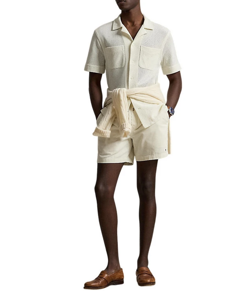Polo Ralph Lauren Short-Sleeve Textured Pointelle Camp Shirt