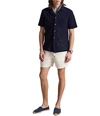 Polo Ralph Lauren Short-Sleeve Textured Pointelle Camp Shirt