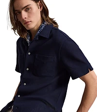 Polo Ralph Lauren Short-Sleeve Textured Pointelle Camp Shirt