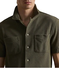 Polo Ralph Lauren Short-Sleeve Textured Pointelle Camp Shirt