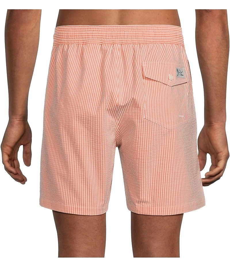 Polo Ralph Lauren Sky Lavender Seersucker Traveler Classic Swim Trunks