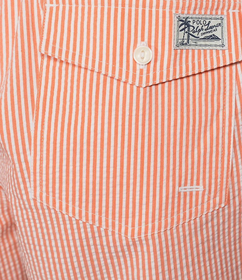 Polo Ralph Lauren Sky Lavender Seersucker Traveler Classic Swim Trunks