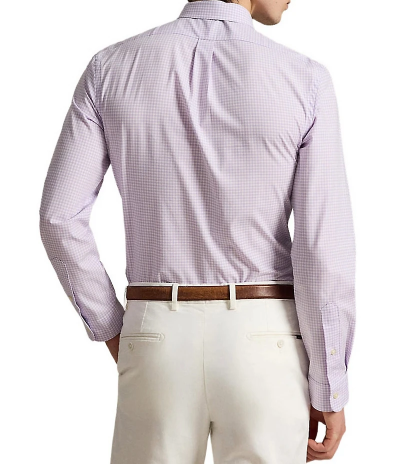 Polo Ralph Lauren Slim Fit Gingham Stretch Poplin Long Sleeve Woven Shirt