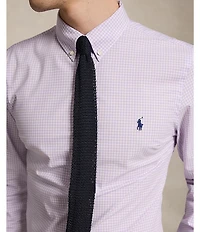 Polo Ralph Lauren Slim Fit Gingham Stretch Poplin Long Sleeve Woven Shirt