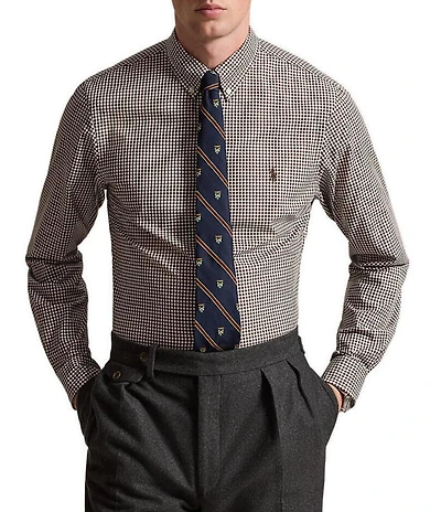 Polo Ralph Lauren Slim Fit Gingham Stretch Poplin Long Sleeve Woven Shirt